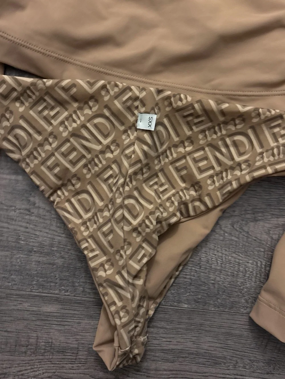 SKIMS Tan Logo Swim Top